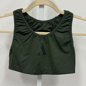AARMY Racerback Sports Bra Small Logo Activewear Workout Top Olive Green